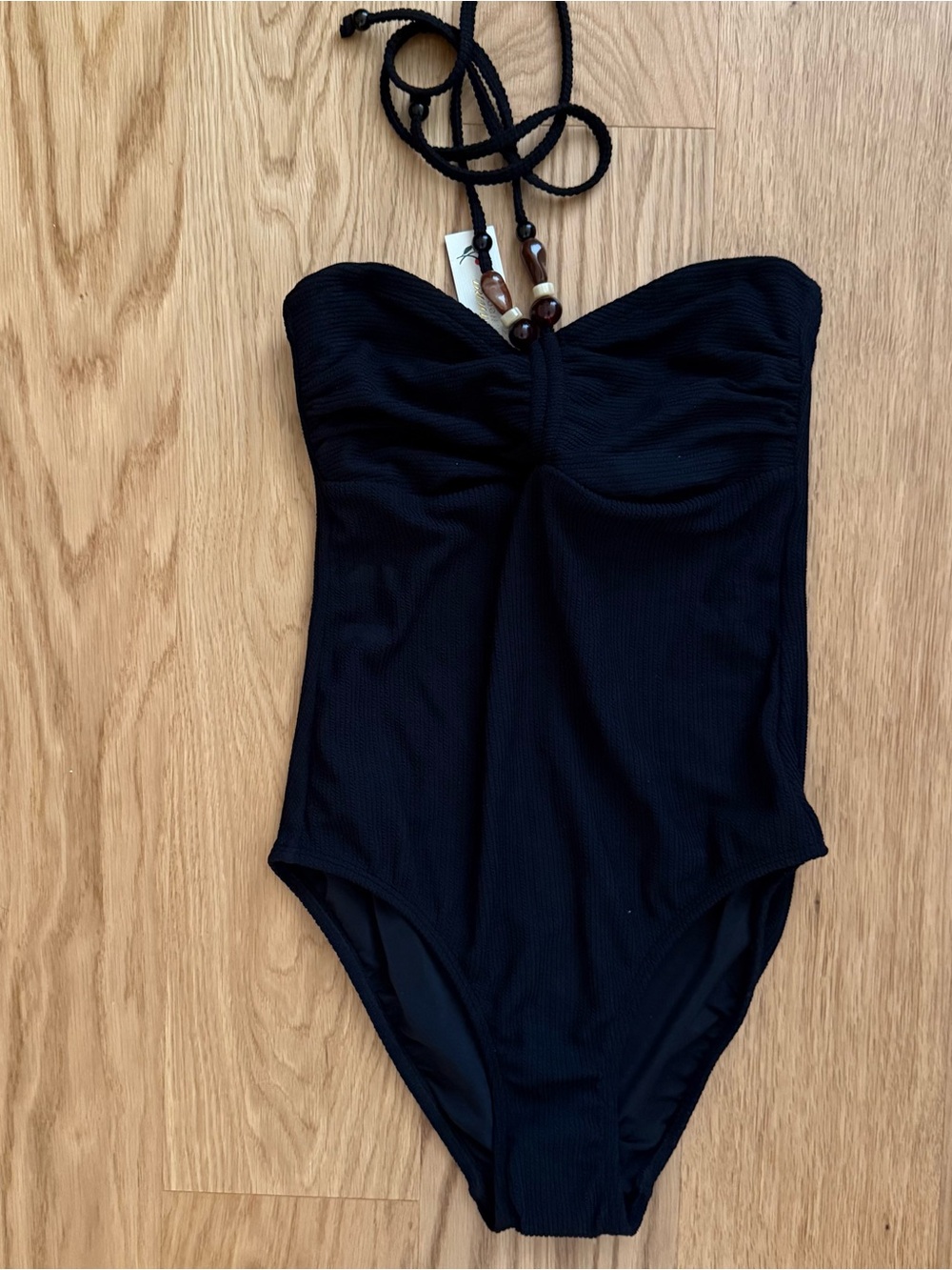 Shoshanna cinched one piece swimsuit black size 6 - Picture 4 of 7